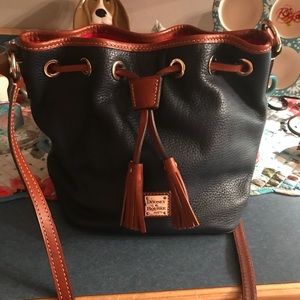 Pebble grain leather drawstring dooney and bourke